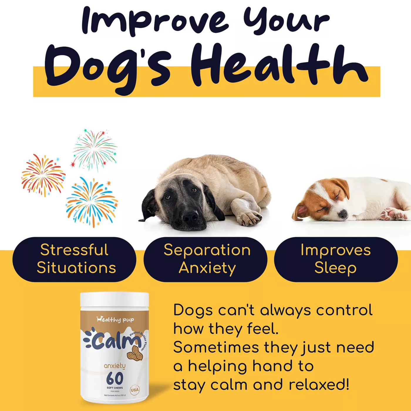 Picture of Healthy Pup Calm Peanut Butter Bliss Calming Aid for Dogs