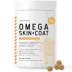 Chew + Heal Dog Omega Skin + Coat Supplement, Help Skin Allergies, Muliple Flavors, 180 Count image thumbnail 1