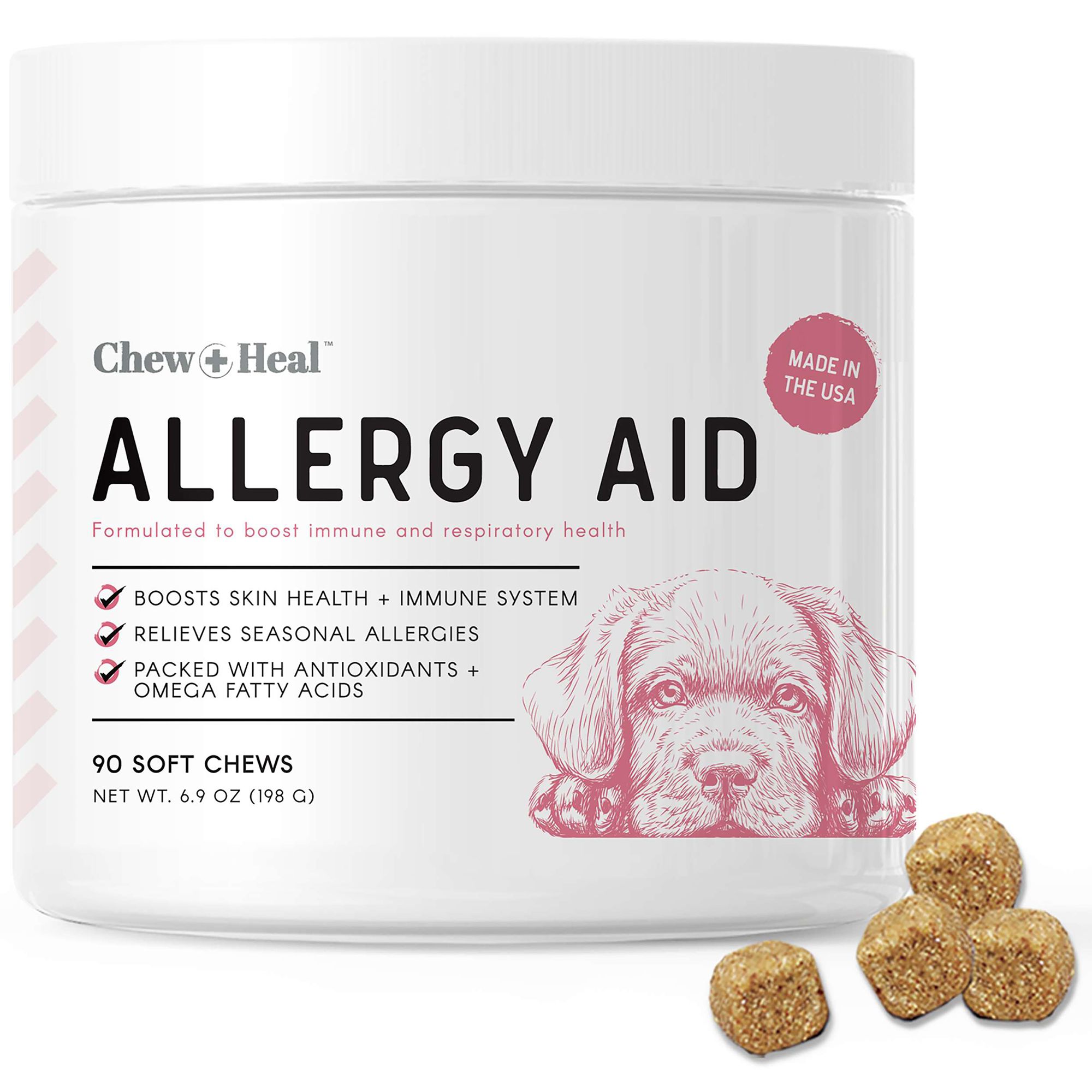 Chew Heal Allergy Aid Supplement Soft Chews for Dogs