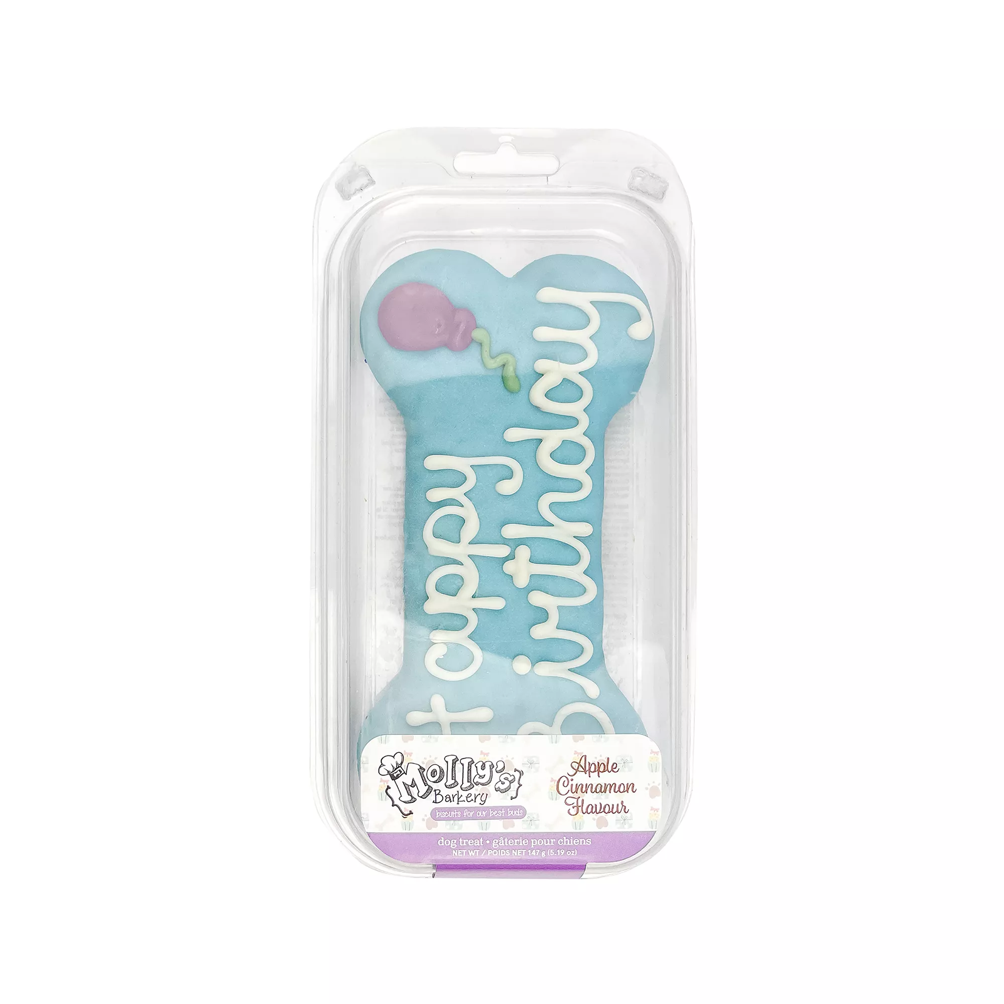 Molly's Barkery Blue Birthday Bone Dog Treat