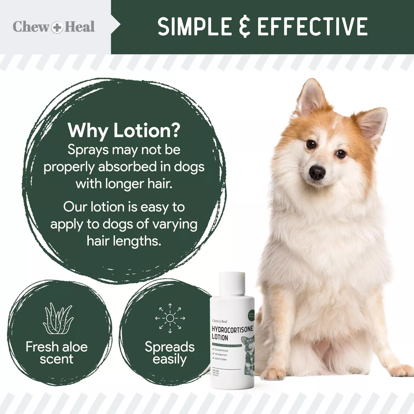 Chew Heal Hydrocortisone Skin Lotion Anti Itch First Aid Essential for Dogs