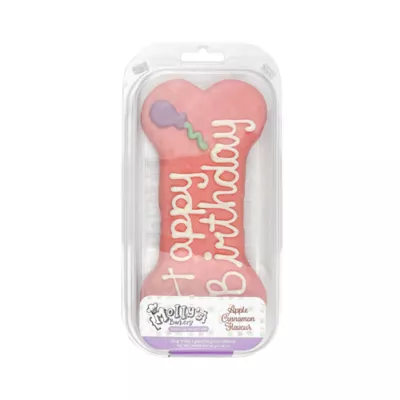 Product Molly's Barkery Pink Birthday Bone Cookie Dog Treat