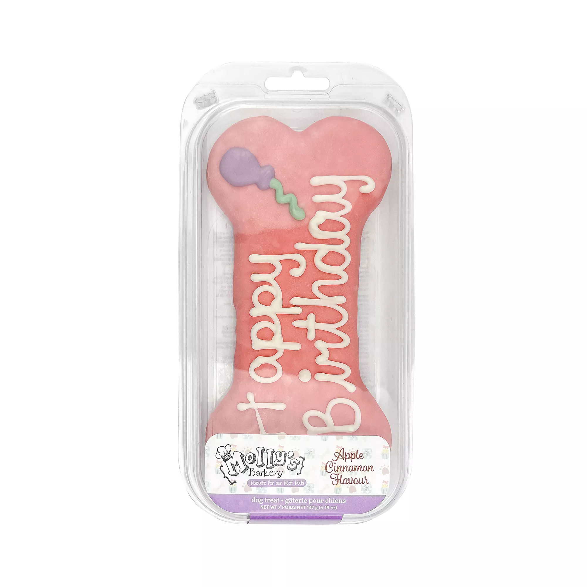 Molly's Barkery Pink Birthday Bone Cookie Dog Treat