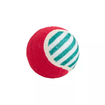 Product Merry & Bright Striped Tennis Ball Dog Toy