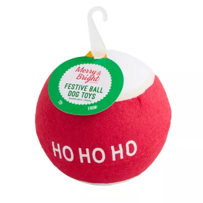 Product Merry & Bright Ho Ho Ho Tennis Ball Dog Toy