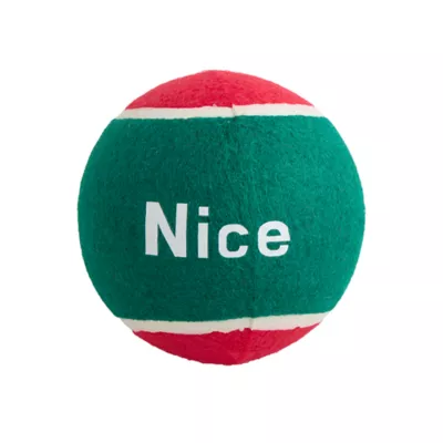 Product Merry & Bright Naughty & Nice Tennis Ball Dog Toy