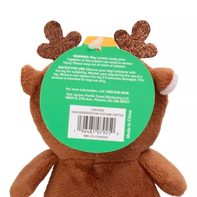 Product Merry & Bright Reindeer/Cow Costume Critter Dog Toy