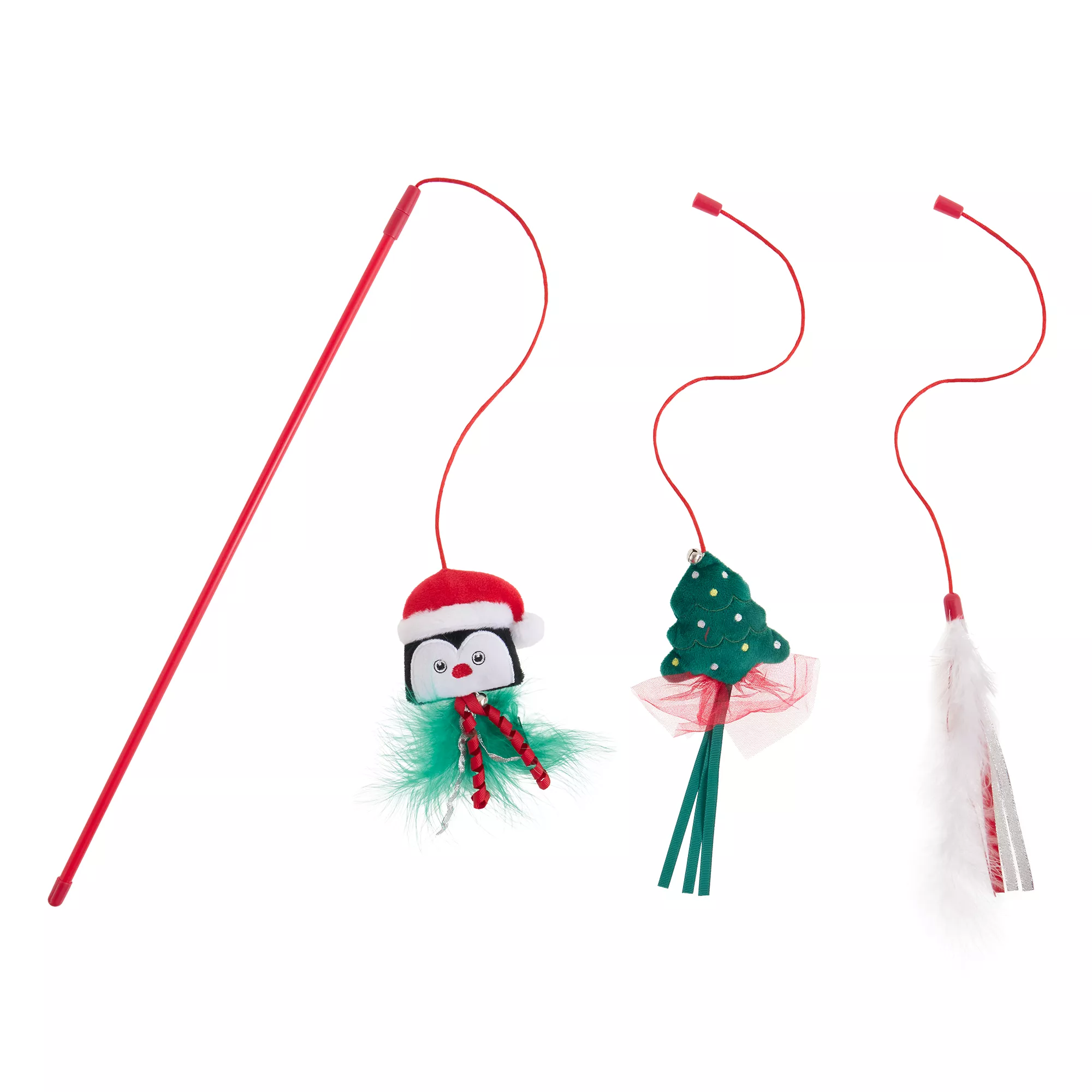 Merry & Bright&trade; Penguin/Tree Cat Teaser Toys 3-Pack
