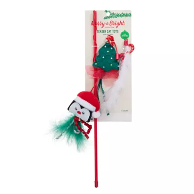 Product Merry & Bright Penguin/Tree Cat Teaser Toys 3-Pack