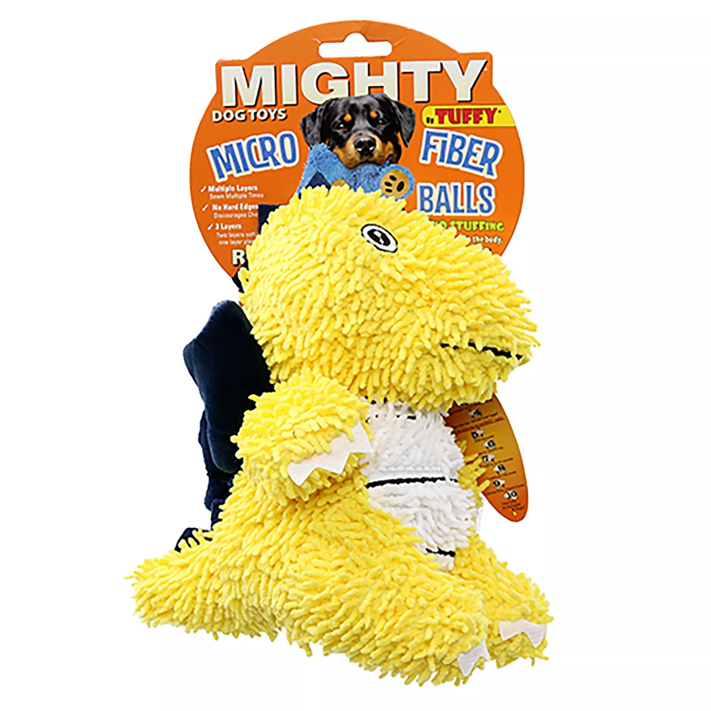 MIGHTY Microfiber Ball Med Dragon Yellow Dog Toy