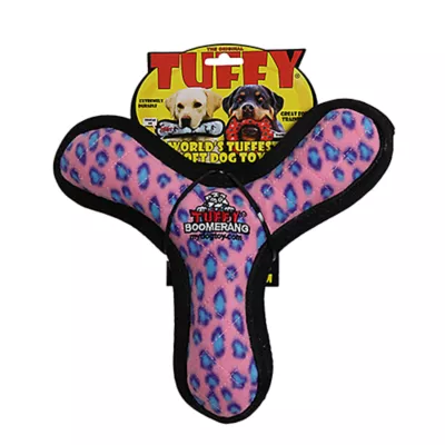 Product TUFFY® Ultimate Boomerang Pink Leopard Dog Toy