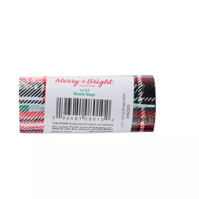 Product Pet Holiday Merry & Bright Plaid Waste Bags - 10 Count