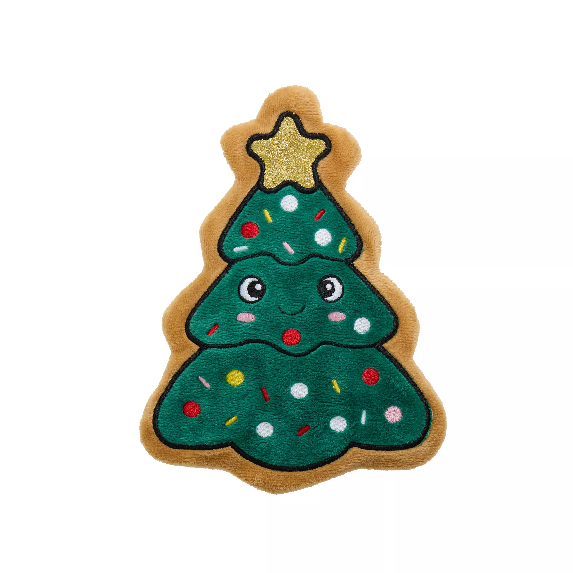 Merry & Bright Christmas Tree Flattie Dog Toy