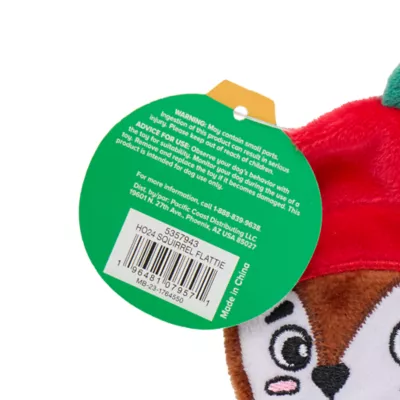 Product Merry & Bright Squirrel Flattie Dog Toy