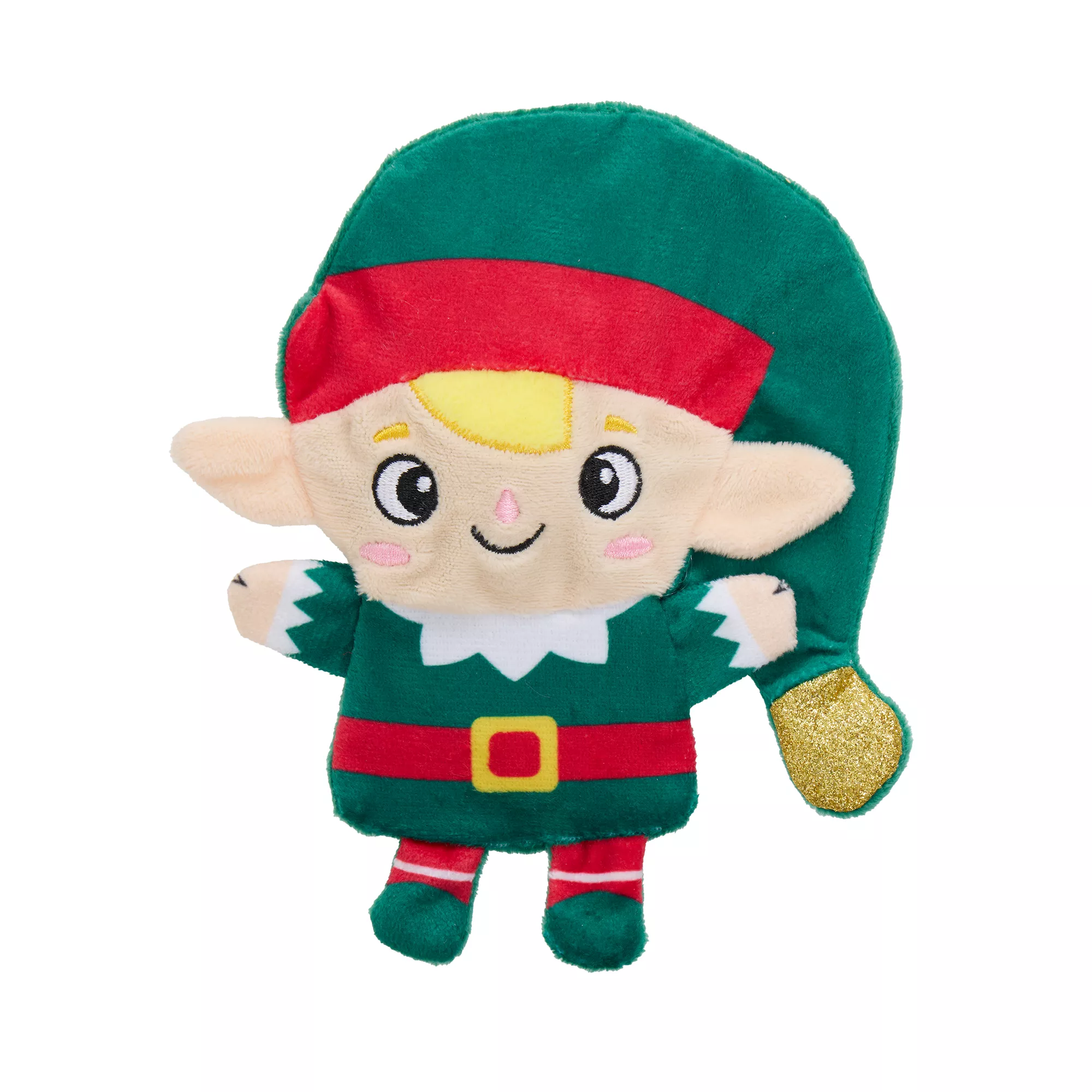 Merry & Bright Elf Flattie Dog Toy