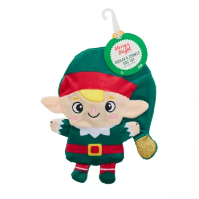 Product Merry & Bright Elf Flattie Dog Toy