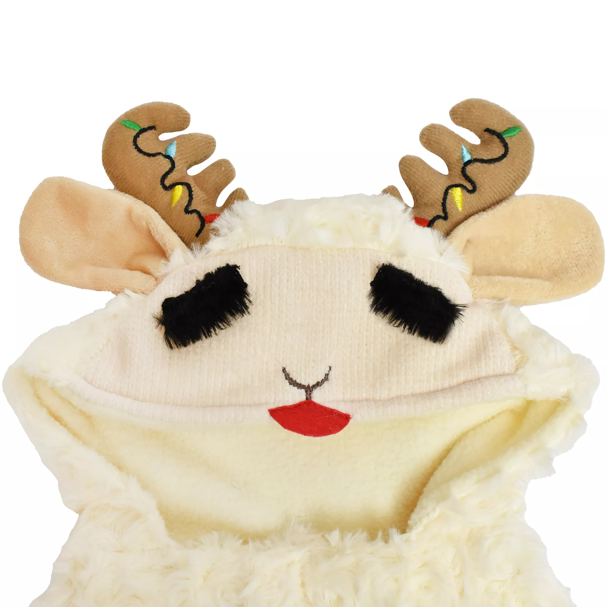 Lamb Chop Snuggly Pet Hoodie with Antlers