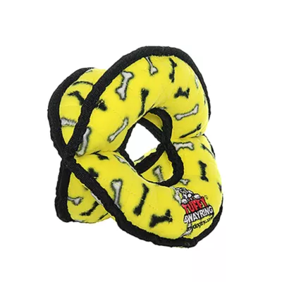 Product TUFFY® Ultimate 4-Way Ring Yellow Bone Dog Toy