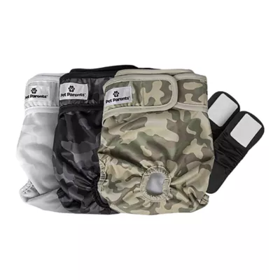 Pet Parents® Dog Diaper, Camo - Includes 3 Dog Diapers, 2 Extendrs® - Image 1