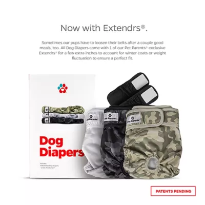 Pet Parents® Dog Diaper, Camo - Includes 3 Dog Diapers, 2 Extendrs® - Image 2