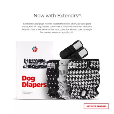 Product Pet Parents® Dog Diaper, Luxe - Includes 3 Dog Diapers, 2 Extendrs®