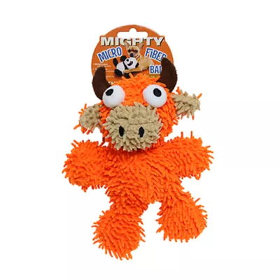 Product MIGHTY JR Microfiber Ball Bull Orange Dog Toy