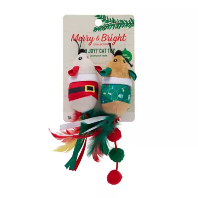 Product Merry & Bright Elf & Mice Cat Toys 2 Count