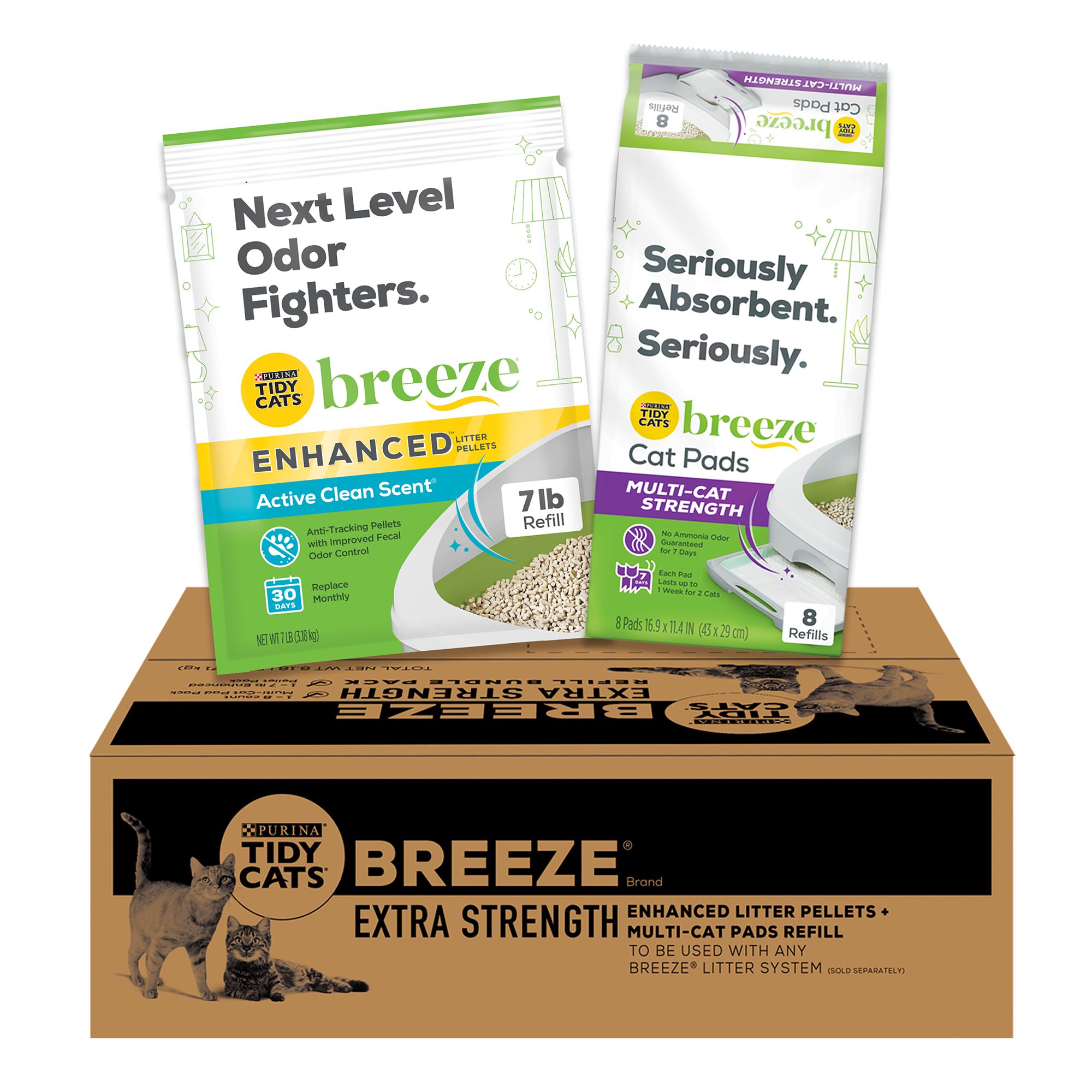 Purina Tidy Cats Breeze Extra Strength Refill Bundle Pack