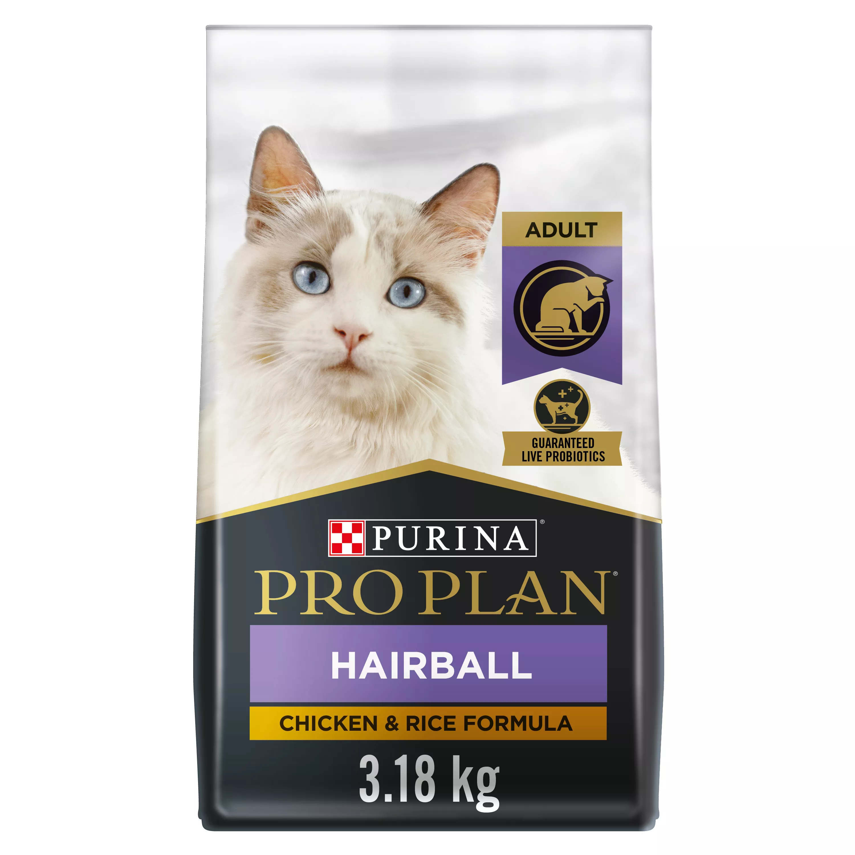 Purina Pro Plan Hairball Management Adult Cat Food - Chicken & Rice