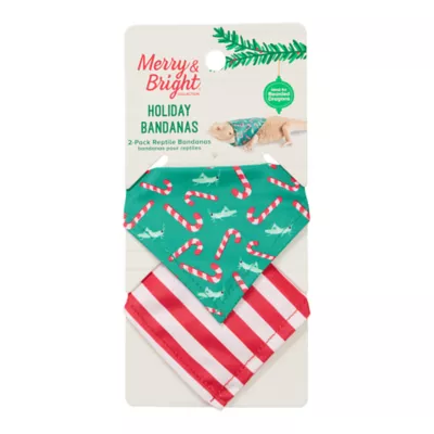 Product Merry & Bright Holiday 2-Pack Reptile Bandanas