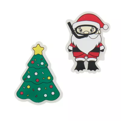 Product Merry & Bright Santa & Christmas Tree Aquarium Clings