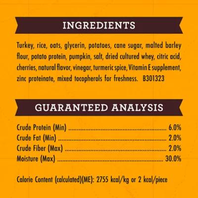 Product Zuke's Mini Naturals Turkey and Pumpkin Soft And Chewy Bites 5 OZ