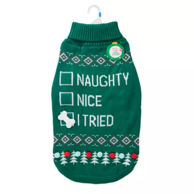 Product Merry & Bright I Tried Ugly Sweater, Dog & Cat