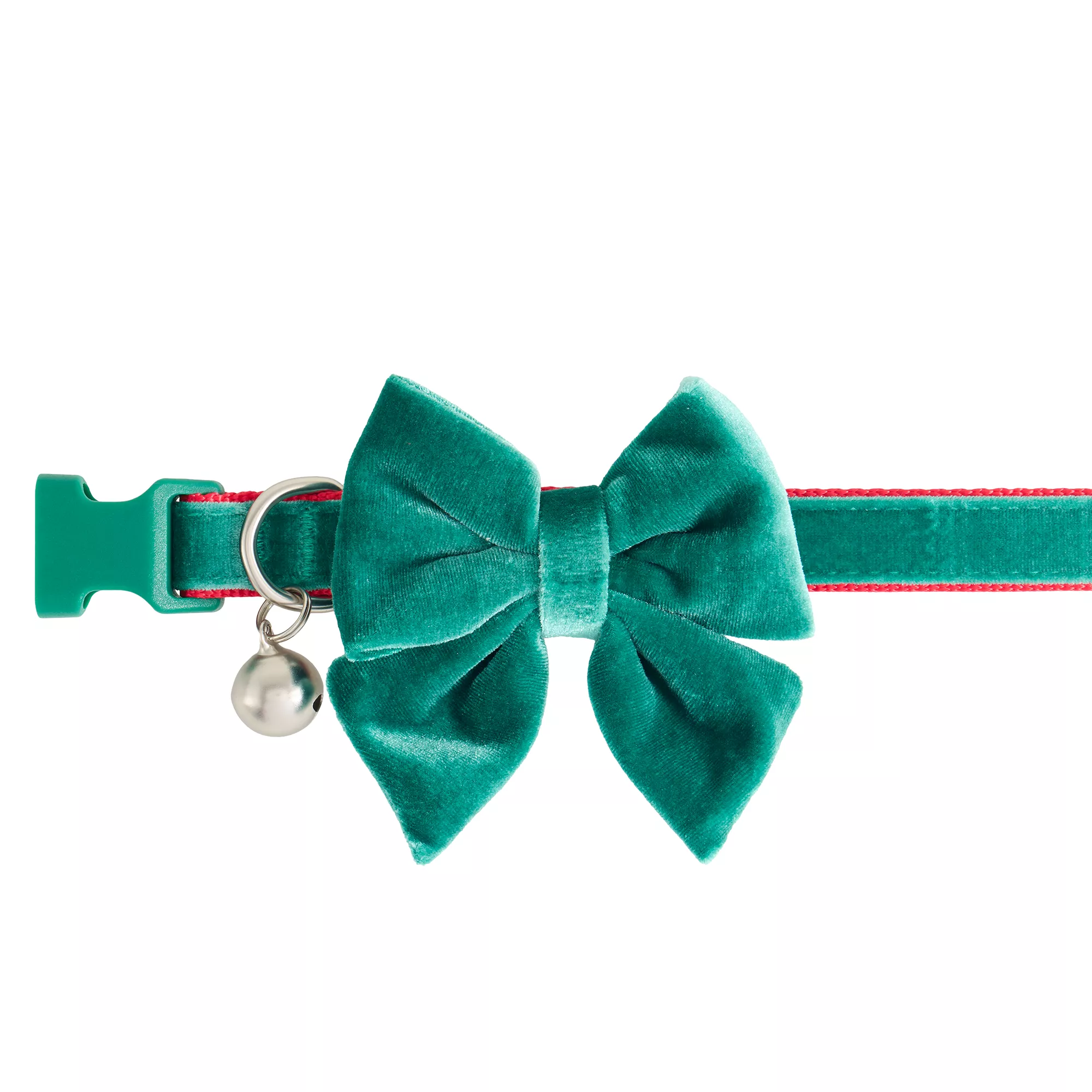 Merry & Bright&trade; Green Velvet Dog Collar