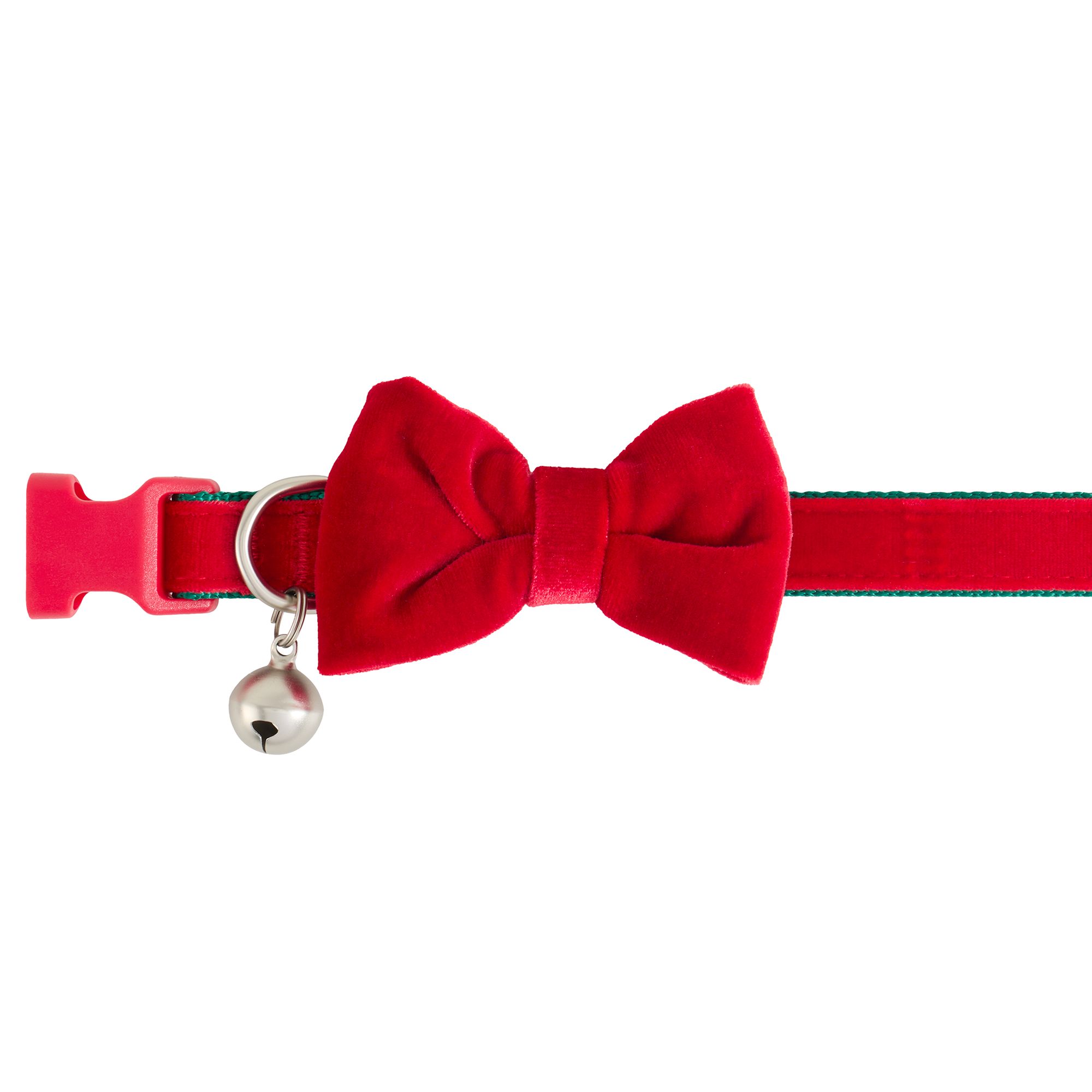 Merry Bright Velvet Red Dog Collar