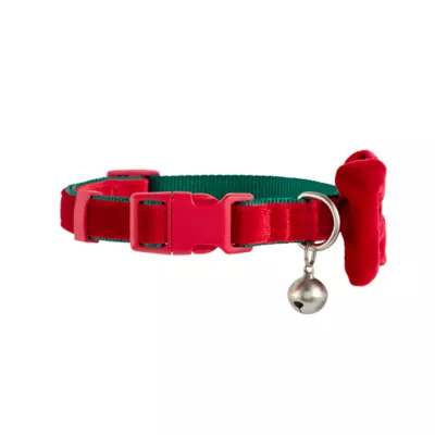 Product Merry & Bright Velvet Red Dog Collar