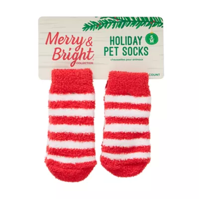 Merry Bright Striped Socks for Dogs Small Medium Red 4 ct