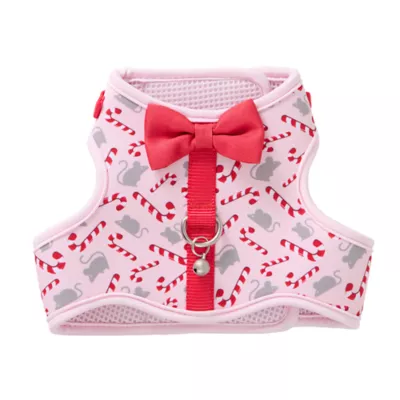 Product Merry & Bright Pink Candy Cane Kitten Harness and Leash Combo Set