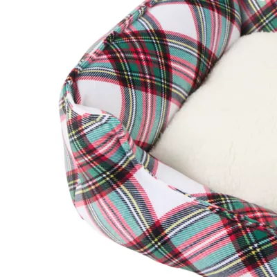 Product Merry & Bright Holiday Plaid Cuddler Dog Bed