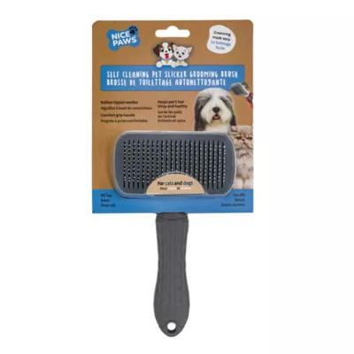 Nice Paws Self Cleaning Pet Slicker Grooming Brush - Image 1