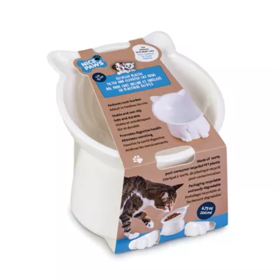 Product Nice Paws Titled and Elevated Cat Bowl - Recycled Plastic, White