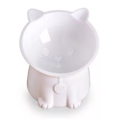 Product Nice Paws Titled and Elevated Cat Bowl - Recycled Plastic, White