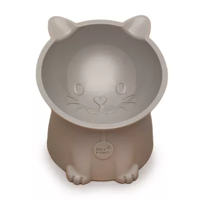 Product Nice Paws Titled and Elevated Cat Bowl - Recycled Plastic, Grey