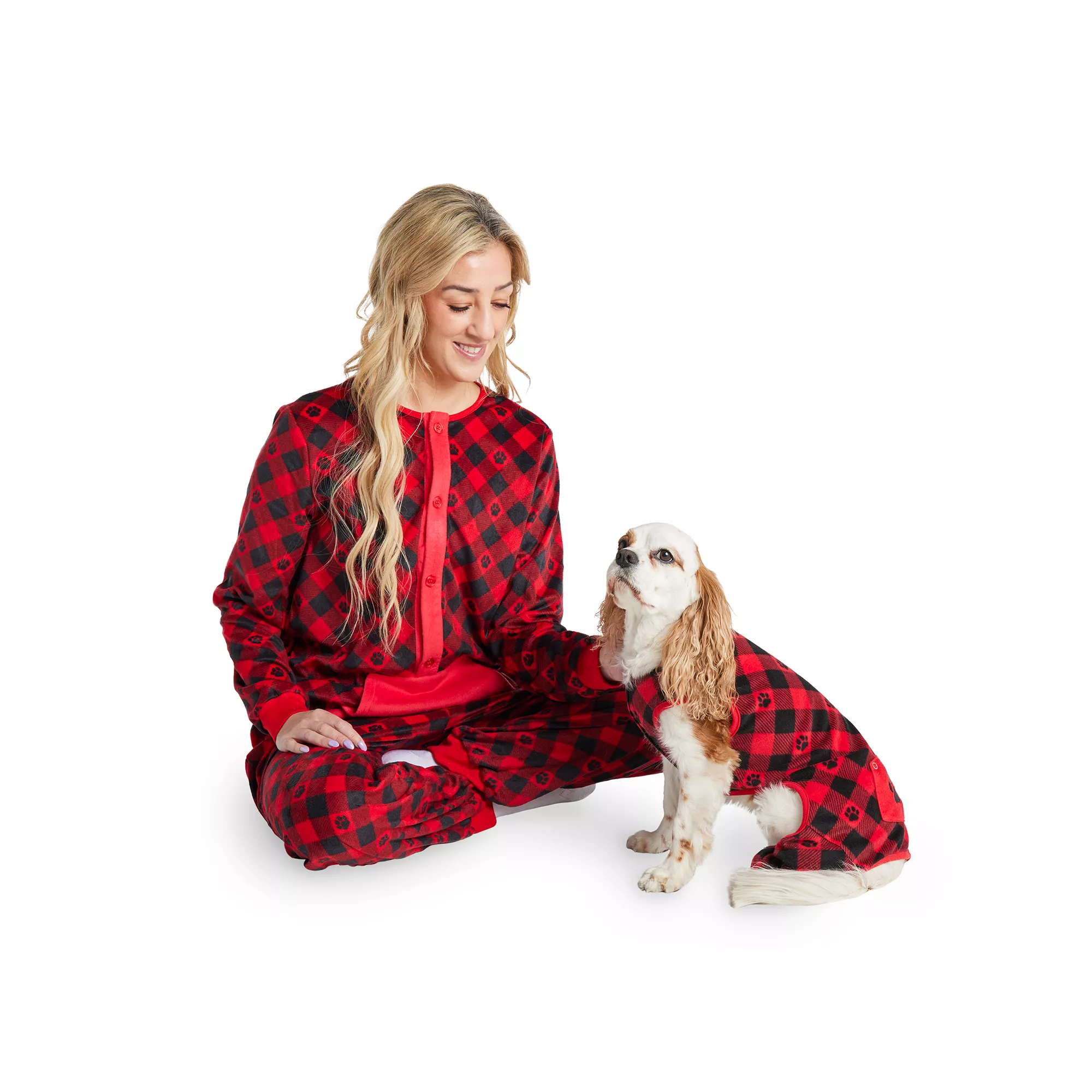 Merry & Bright&trade; Pet Parent Buffalo Check Onesie Pajamas