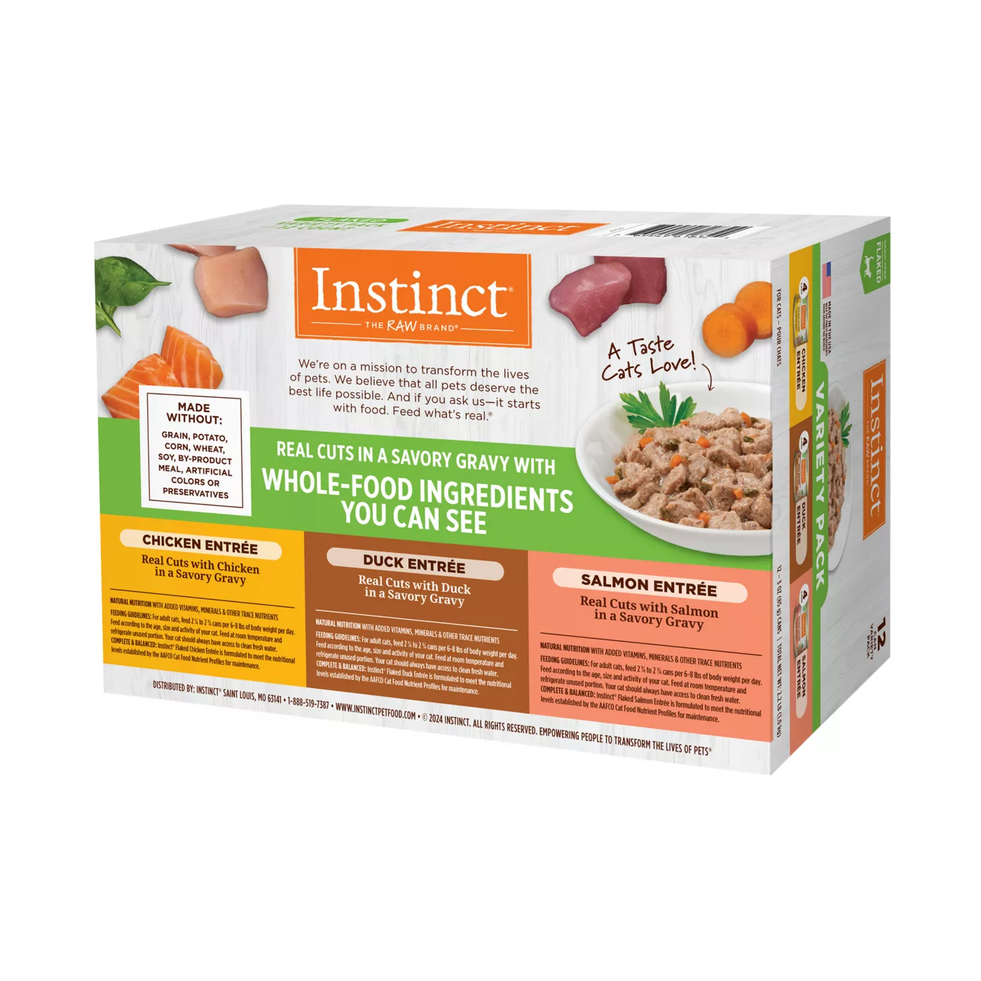 Nature's Variety Instinct Adult Wet Cat Food Flaked, Variety Pack, 12