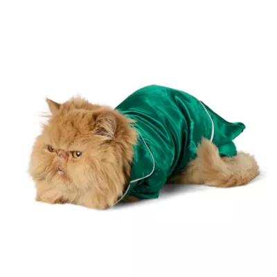 Product Merry & Bright Green Satin Pajamas, Dog & Cat