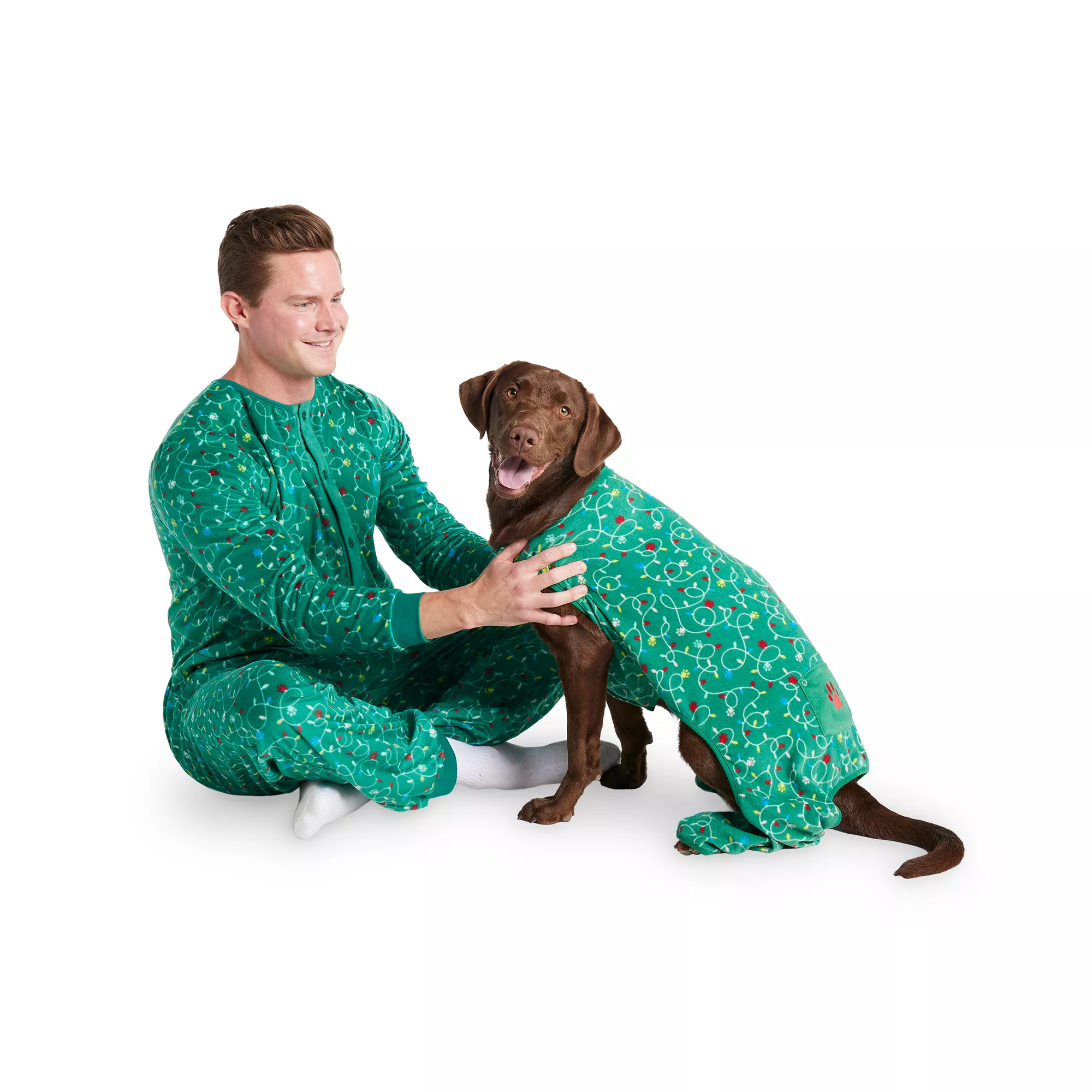 Merry & Bright&trade; Pet Parent Lights Onesie Pajamas