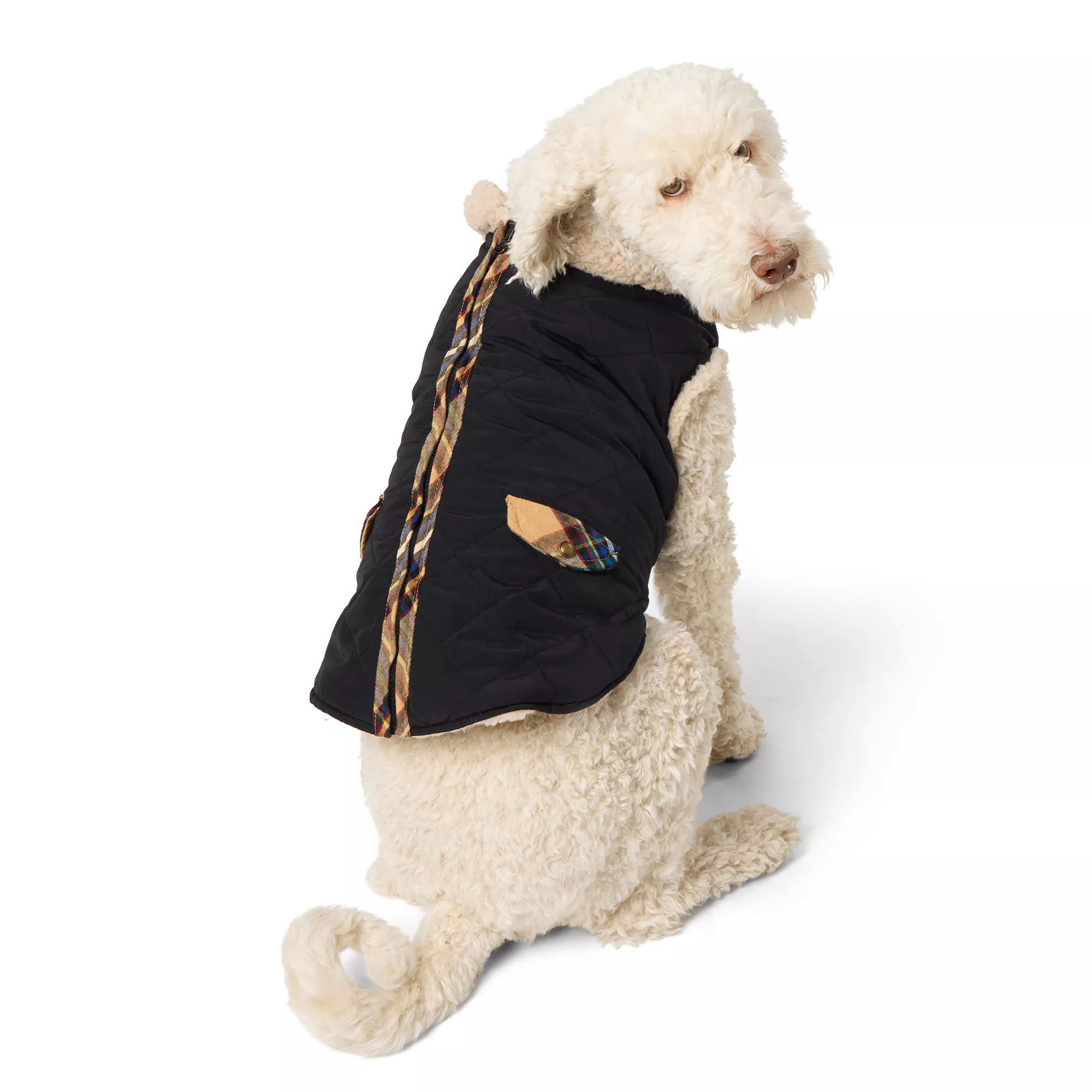 Merry & Bright&trade; Black Sherpa Dog Vest, Dog & Cat