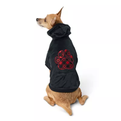 Product Merry & Bright Checkered Paw Dog Hoodie, Dog & Cat