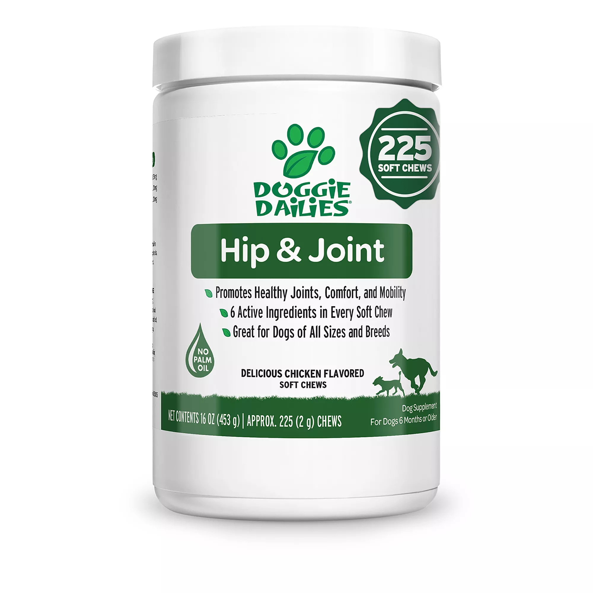 Doggie Dailies Peanut Butter Hip & Joint Chews 225 ct